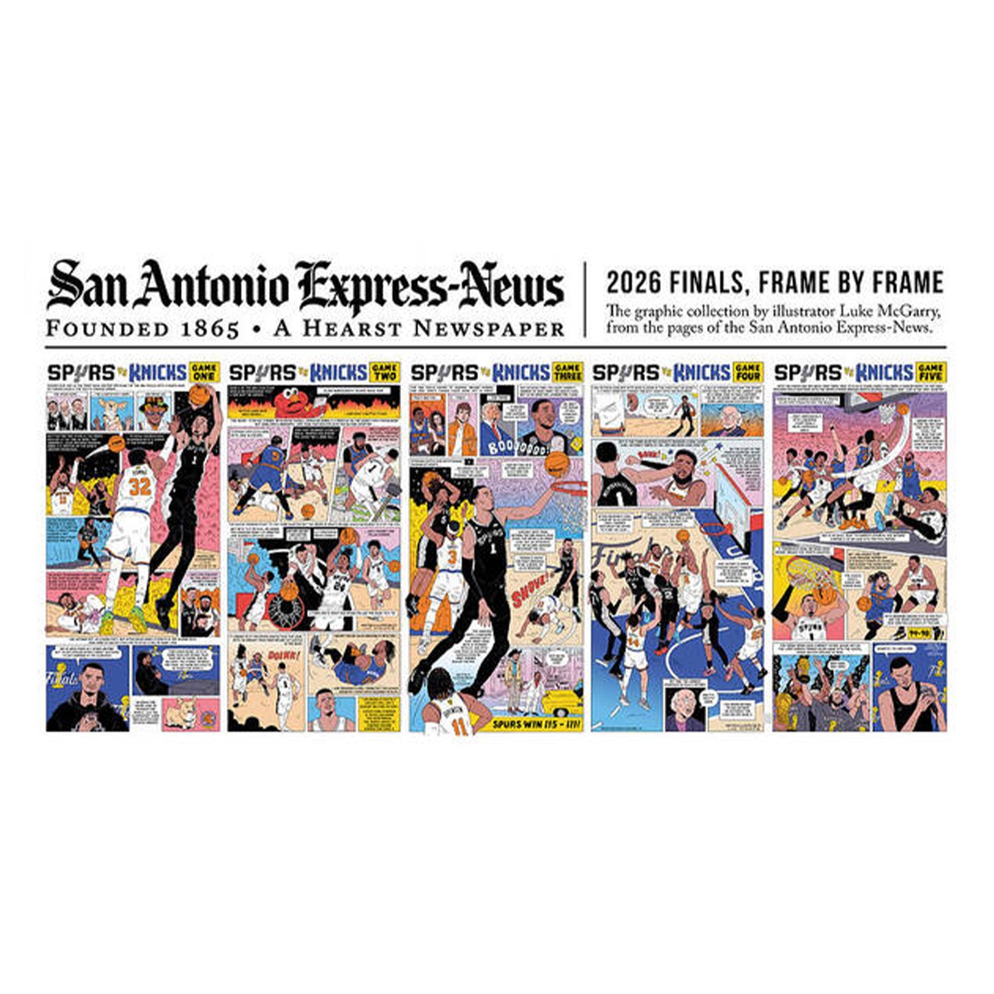 2026 NBA Finals Spurs vs Knicks Comic - Art Print