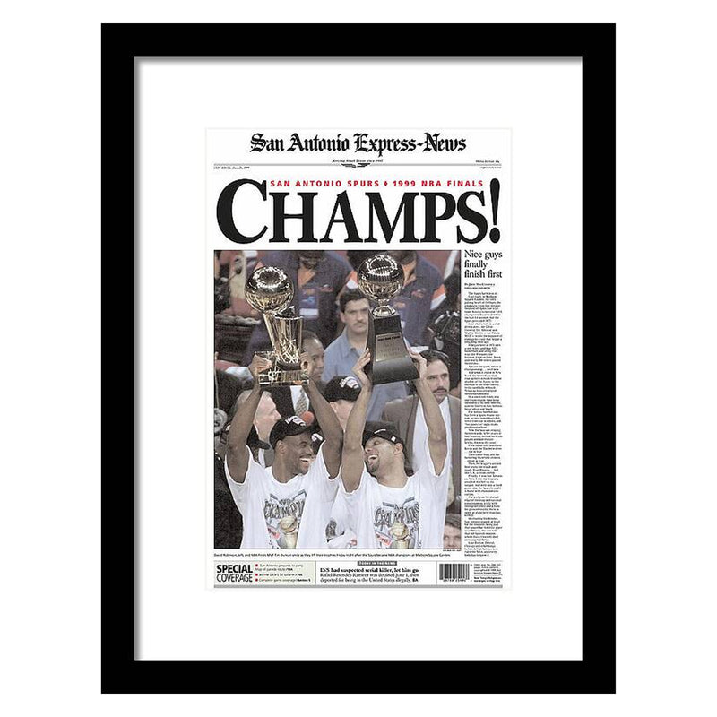 San Antonio Spurs 1999 NBA Finals Champs - Framed Print