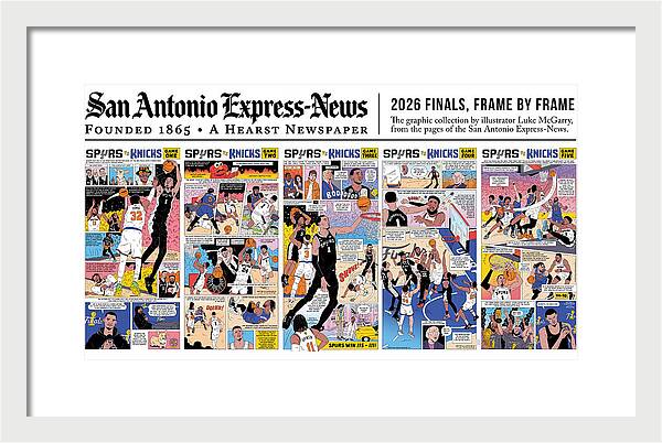 2026 NBA Finals Spurs vs Knicks Comic - Framed Print