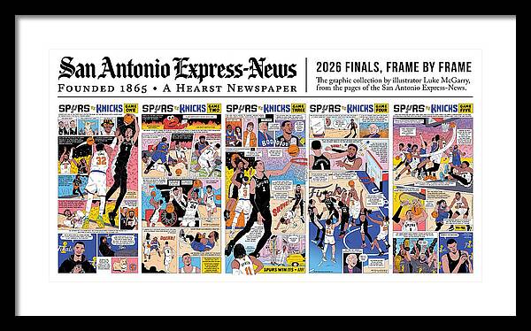2026 NBA Finals Spurs vs Knicks Comic - Framed Print