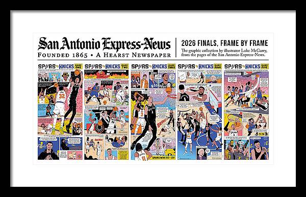 2026 NBA Finals Spurs vs Knicks Comic - Framed Print