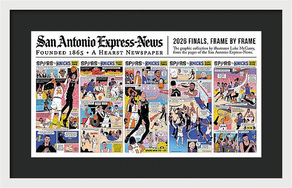 2026 NBA Finals Spurs vs Knicks Comic - Framed Print