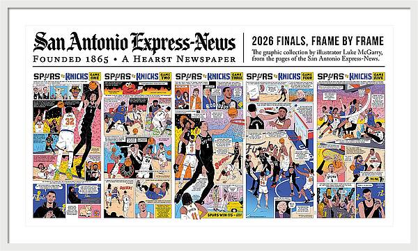 2026 NBA Finals Spurs vs Knicks Comic - Framed Print