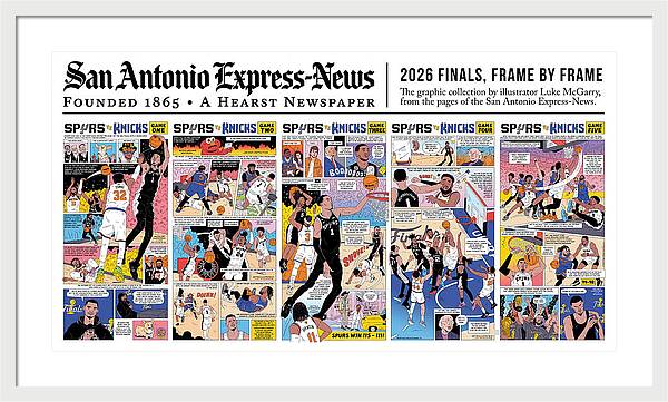 2026 NBA Finals Spurs vs Knicks Comic - Framed Print