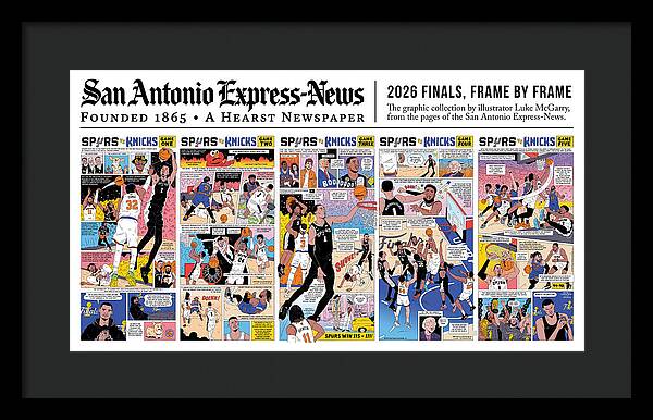 2026 NBA Finals Spurs vs Knicks Comic - Framed Print