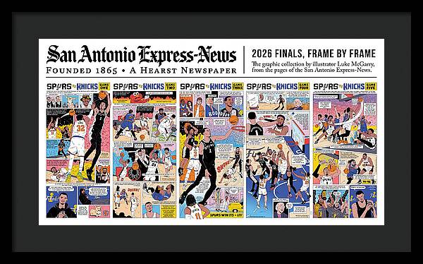 2026 NBA Finals Spurs vs Knicks Comic - Framed Print