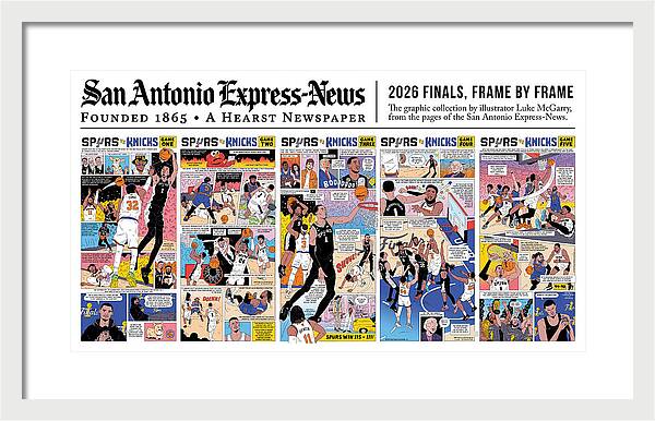 2026 NBA Finals Spurs vs Knicks Comic - Framed Print