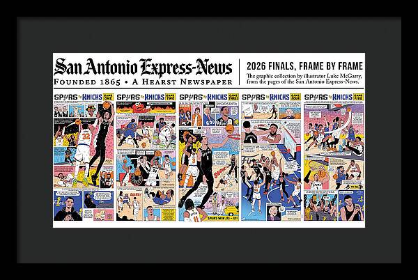 2026 NBA Finals Spurs vs Knicks Comic - Framed Print