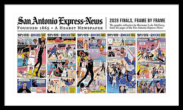 2026 NBA Finals Spurs vs Knicks Comic - Framed Print