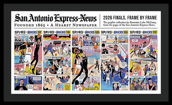 2026 NBA Finals Spurs vs Knicks Comic - Framed Print