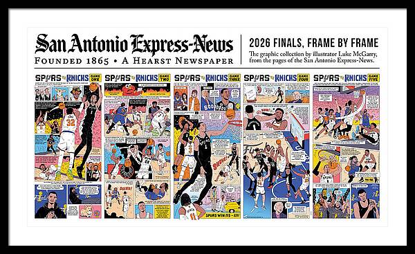 2026 NBA Finals Spurs vs Knicks Comic - Framed Print