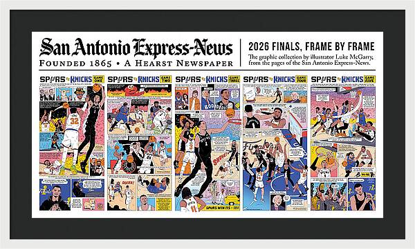 2026 NBA Finals Spurs vs Knicks Comic - Framed Print