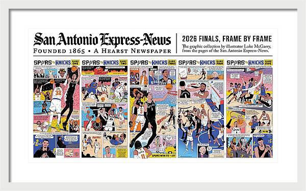 2026 NBA Finals Spurs vs Knicks Comic - Framed Print