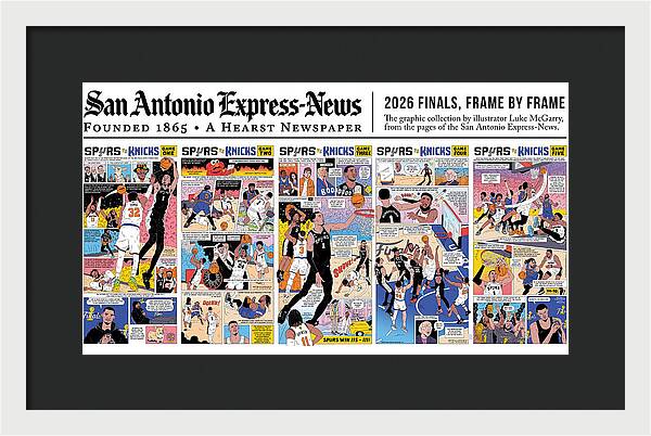 2026 NBA Finals Spurs vs Knicks Comic - Framed Print