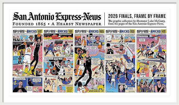 2026 NBA Finals Spurs vs Knicks Comic - Framed Print