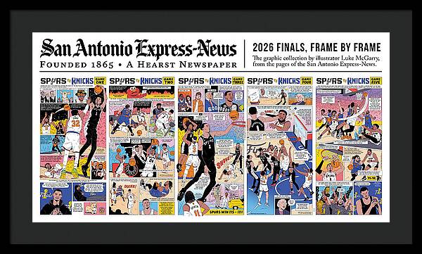 2026 NBA Finals Spurs vs Knicks Comic - Framed Print
