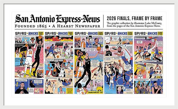 2026 NBA Finals Spurs vs Knicks Comic - Framed Print