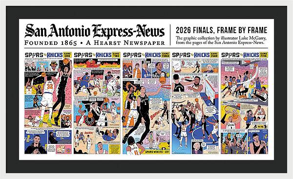 2026 NBA Finals Spurs vs Knicks Comic - Framed Print