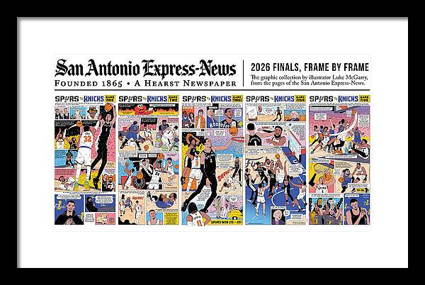 2026 NBA Finals Spurs vs Knicks Comic - Framed Print