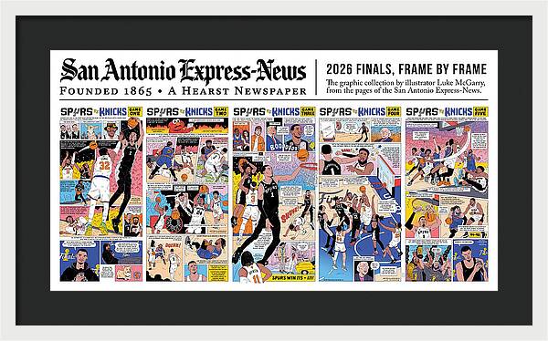 2026 NBA Finals Spurs vs Knicks Comic - Framed Print