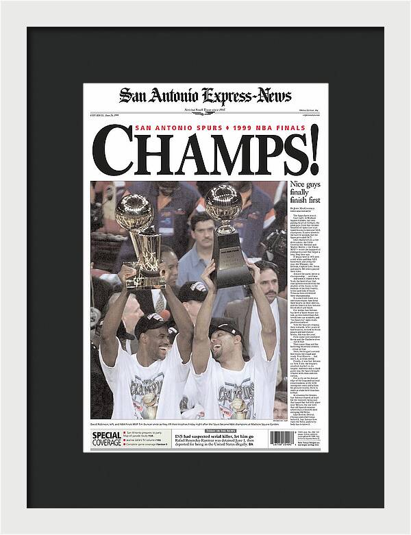 San Antonio Spurs 1999 NBA Finals Champs - Framed Print