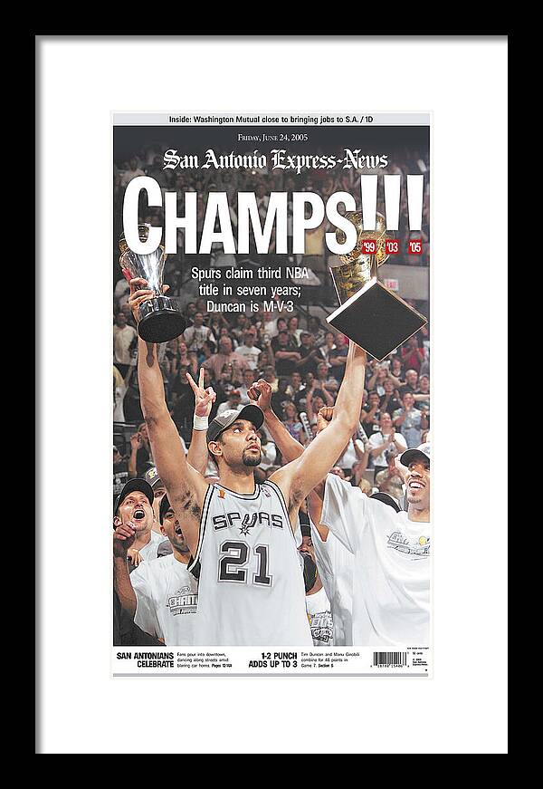San Antonio Spurs 2005 NBA Champions - Framed Print