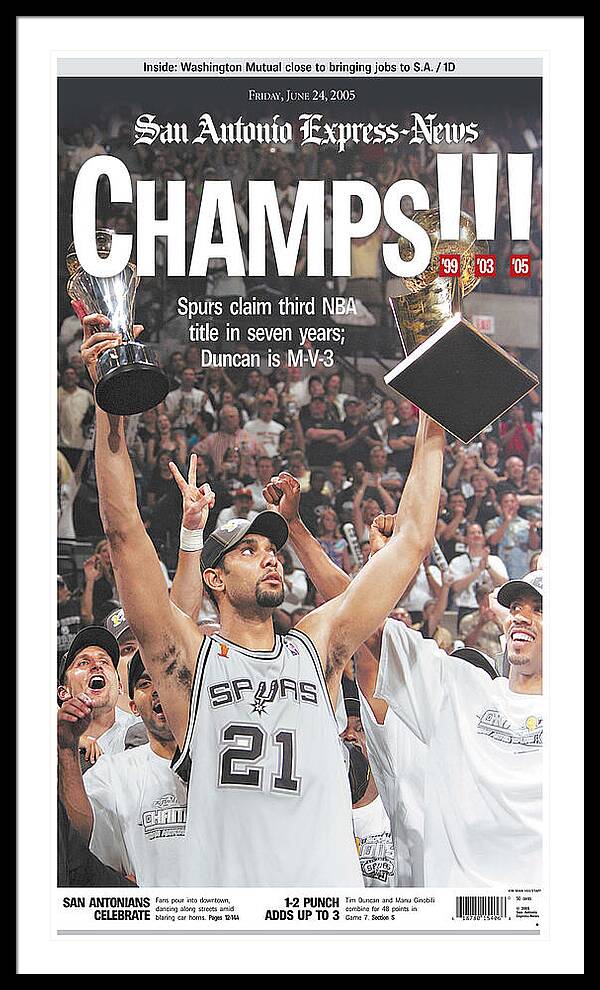 San Antonio Spurs 2005 NBA Champions - Framed Print