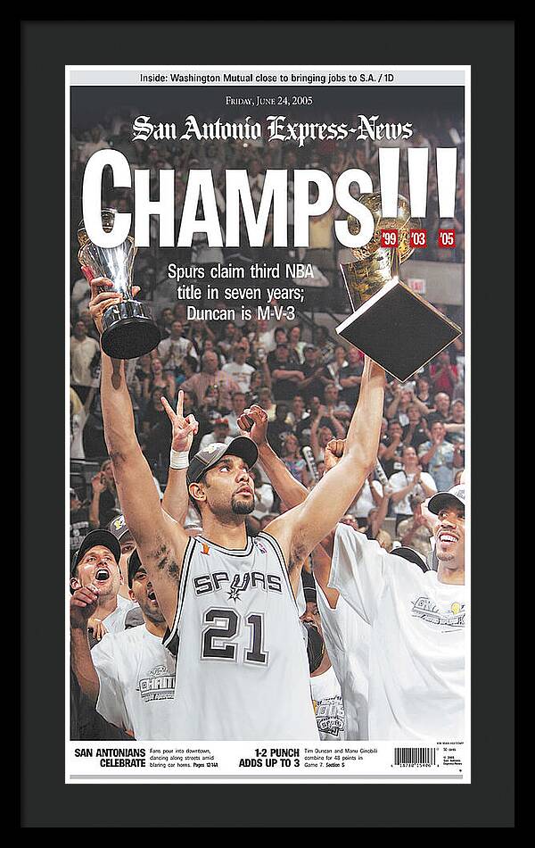 San Antonio Spurs 2005 NBA Champions - Framed Print