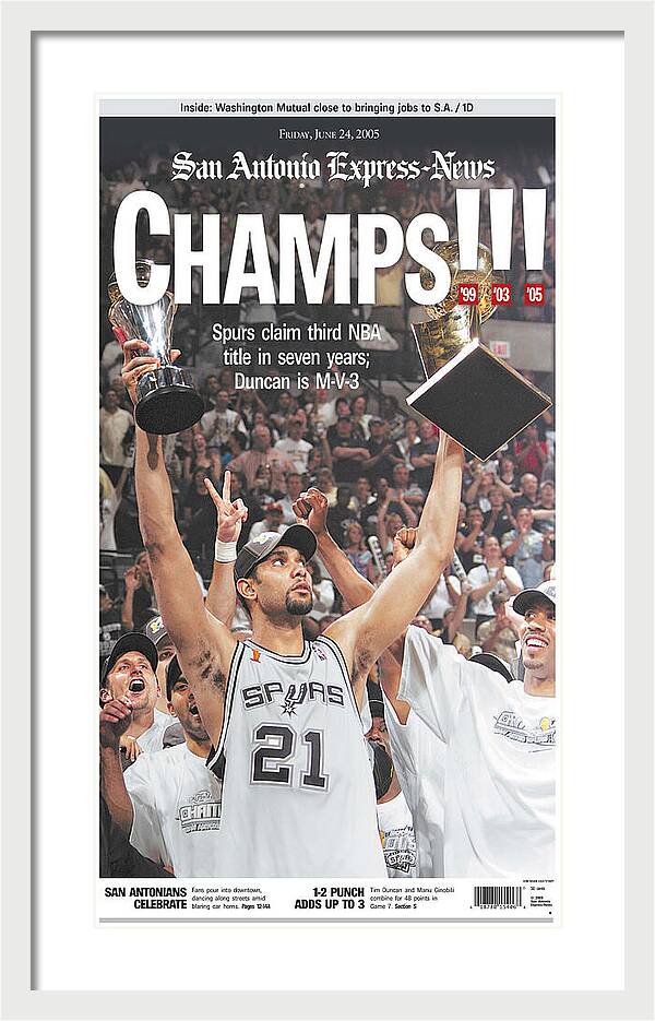 San Antonio Spurs 2005 NBA Champions - Framed Print
