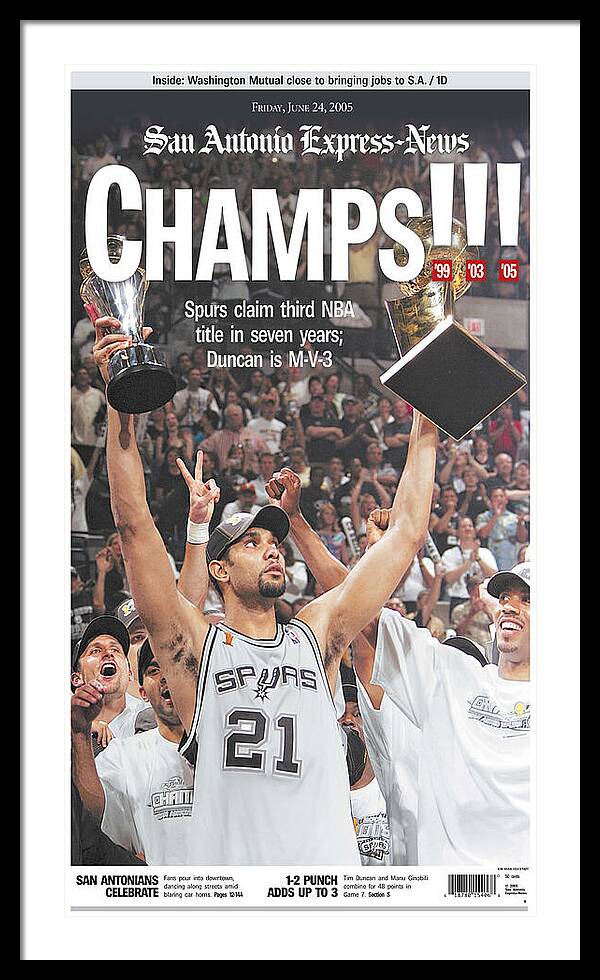 San Antonio Spurs 2005 NBA Champions - Framed Print