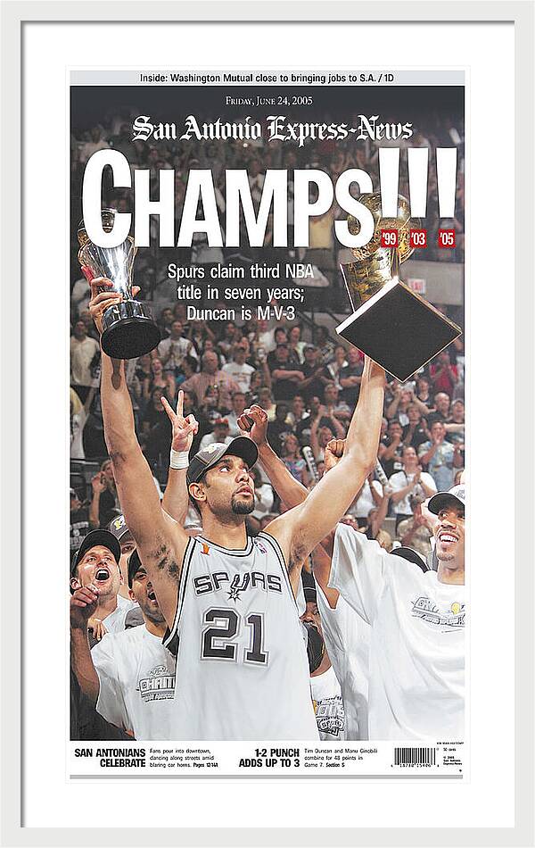 San Antonio Spurs 2005 NBA Champions - Framed Print
