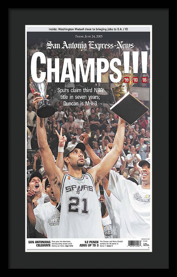 San Antonio Spurs 2005 NBA Champions - Framed Print