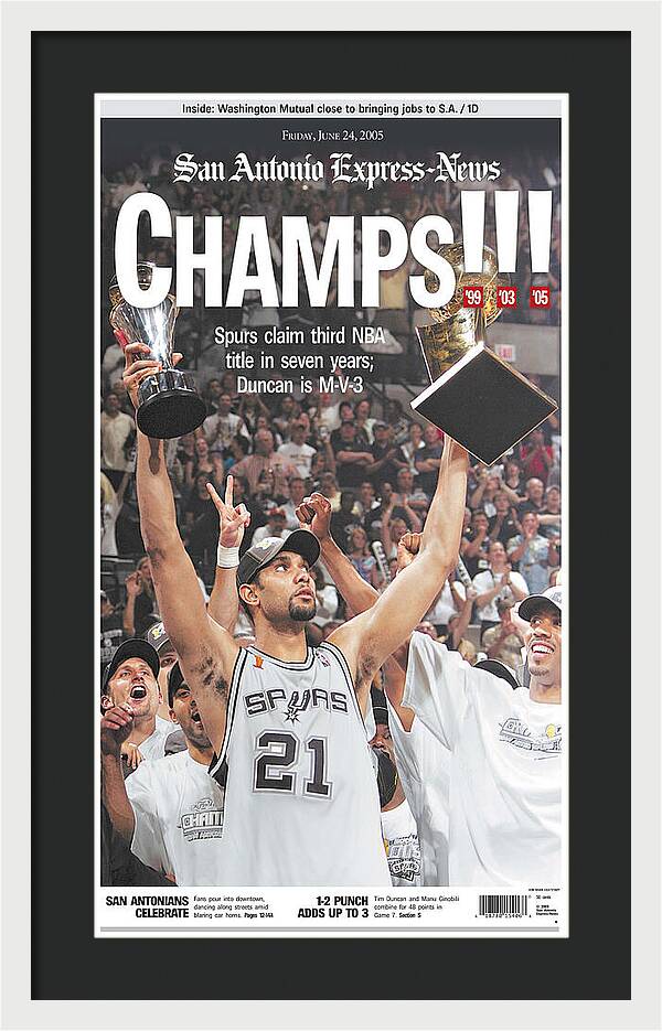San Antonio Spurs 2005 NBA Champions - Framed Print