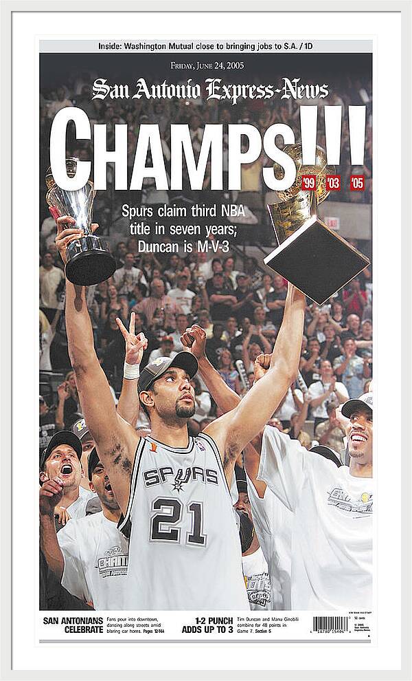 San Antonio Spurs 2005 NBA Champions - Framed Print