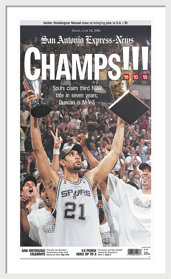 San Antonio Spurs 2005 NBA Champions - Framed Print