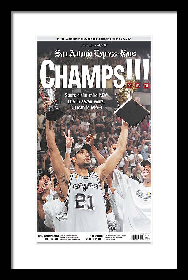 San Antonio Spurs 2005 NBA Champions - Framed Print
