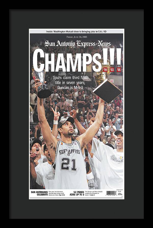 San Antonio Spurs 2005 NBA Champions - Framed Print