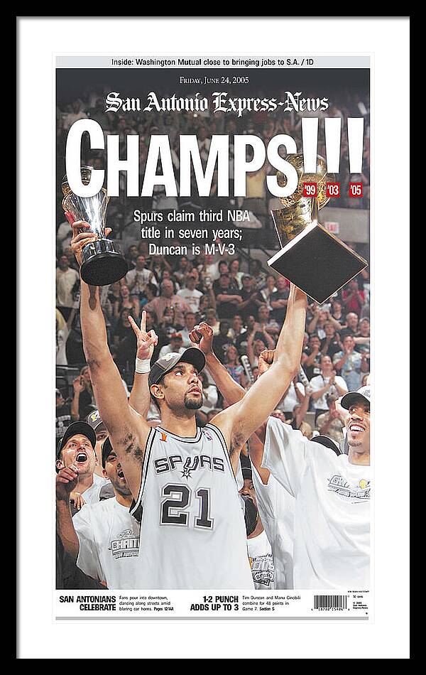 San Antonio Spurs 2005 NBA Champions - Framed Print