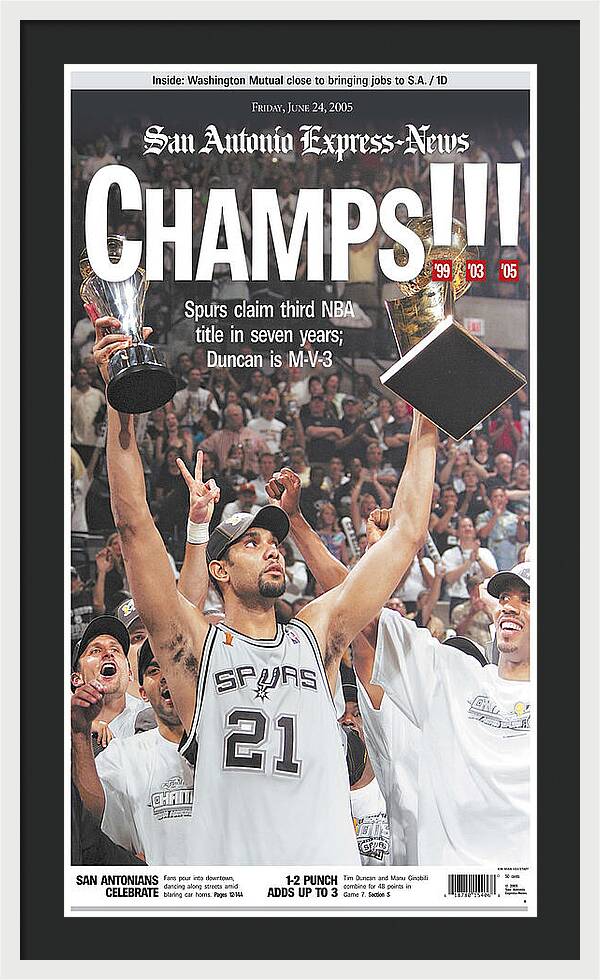 San Antonio Spurs 2005 NBA Champions - Framed Print