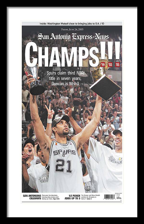San Antonio Spurs 2005 NBA Champions - Framed Print