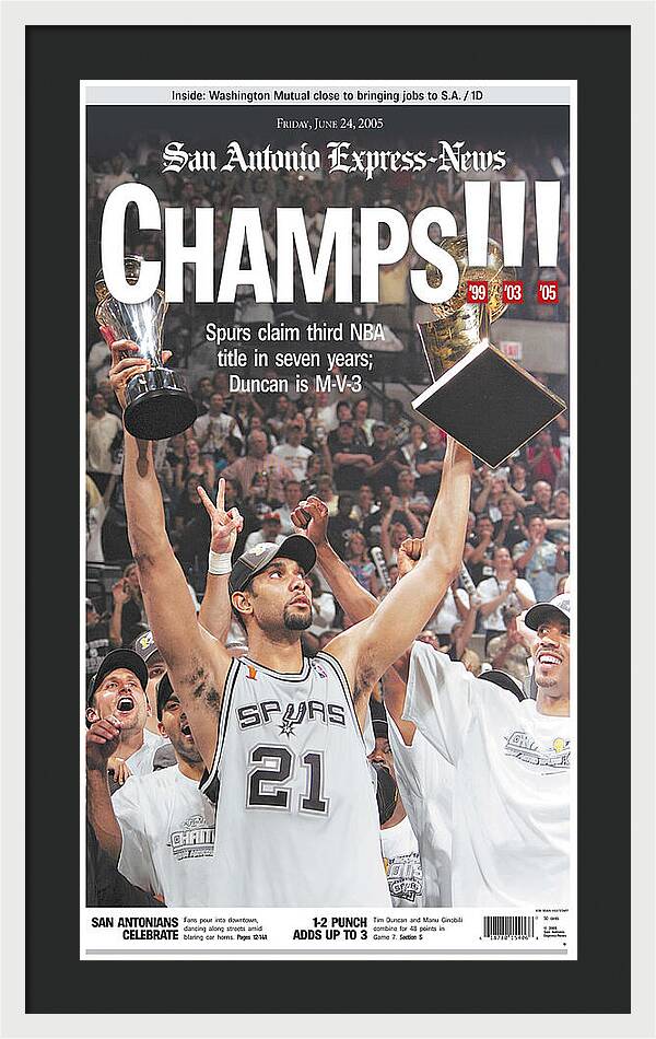 San Antonio Spurs 2005 NBA Champions - Framed Print