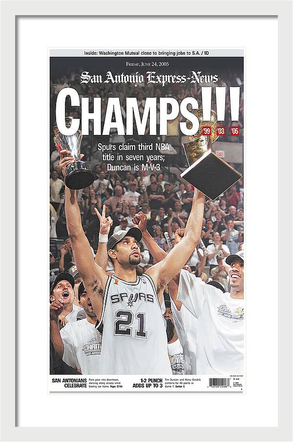 San Antonio Spurs 2005 NBA Champions - Framed Print