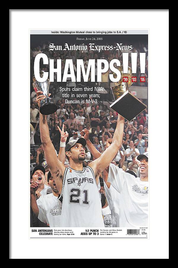 San Antonio Spurs 2005 NBA Champions - Framed Print