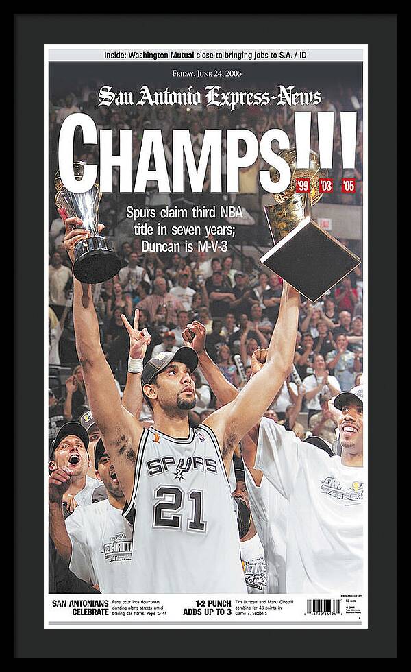 San Antonio Spurs 2005 NBA Champions - Framed Print