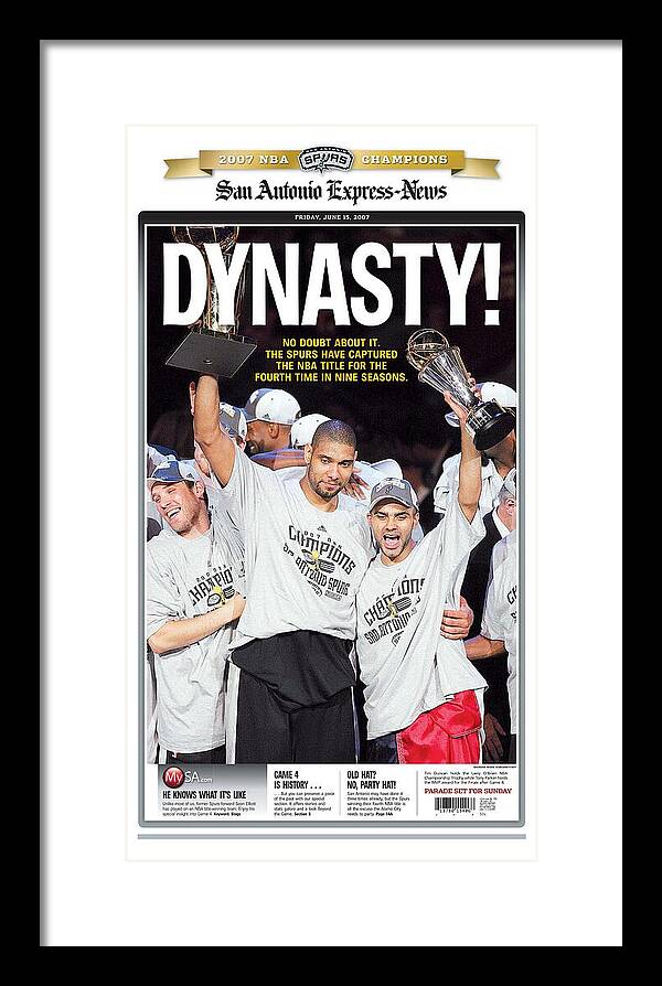 San Antonio Spurs Dynasty NBA Champions 2007 - Framed Print