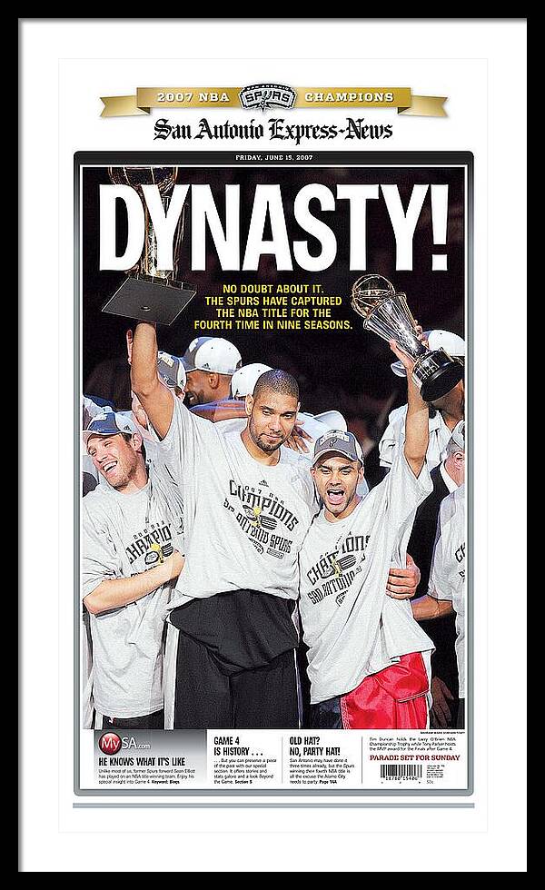 San Antonio Spurs Dynasty NBA Champions 2007 - Framed Print