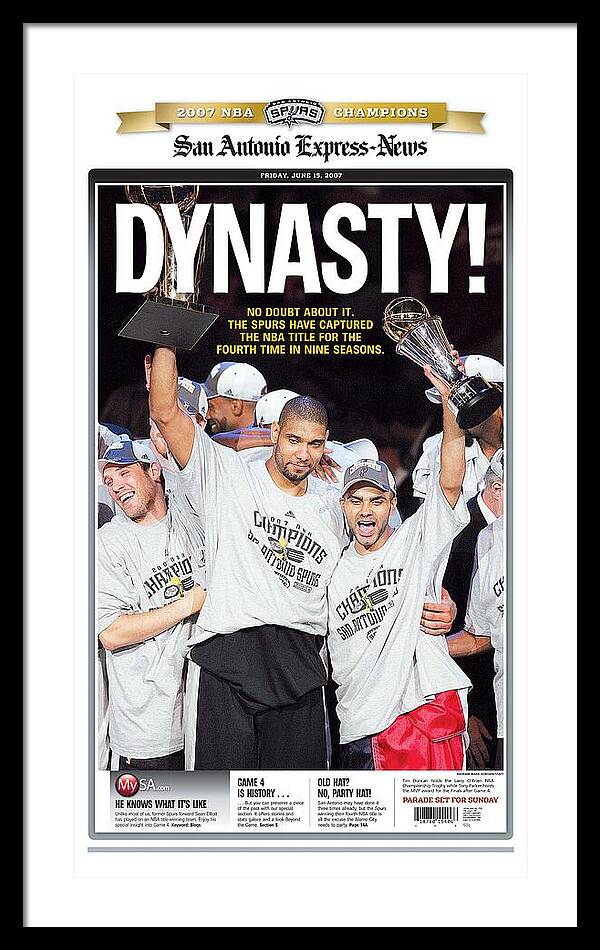 San Antonio Spurs Dynasty NBA Champions 2007 - Framed Print