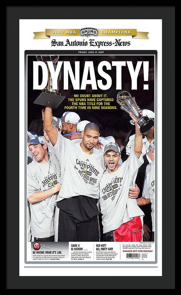 San Antonio Spurs Dynasty NBA Champions 2007 - Framed Print