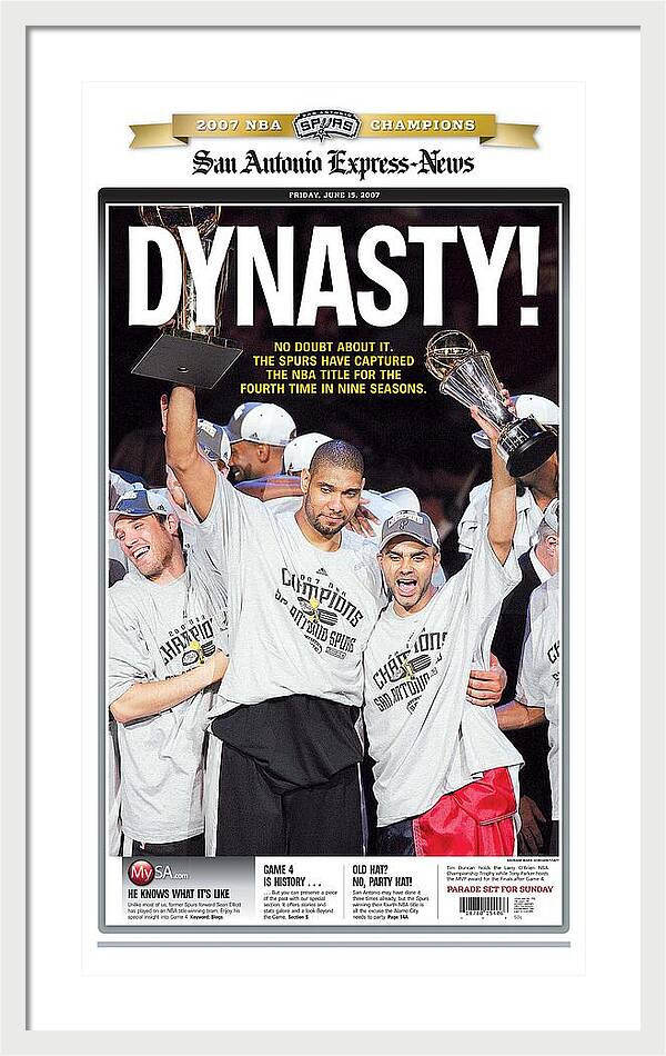 San Antonio Spurs Dynasty NBA Champions 2007 - Framed Print