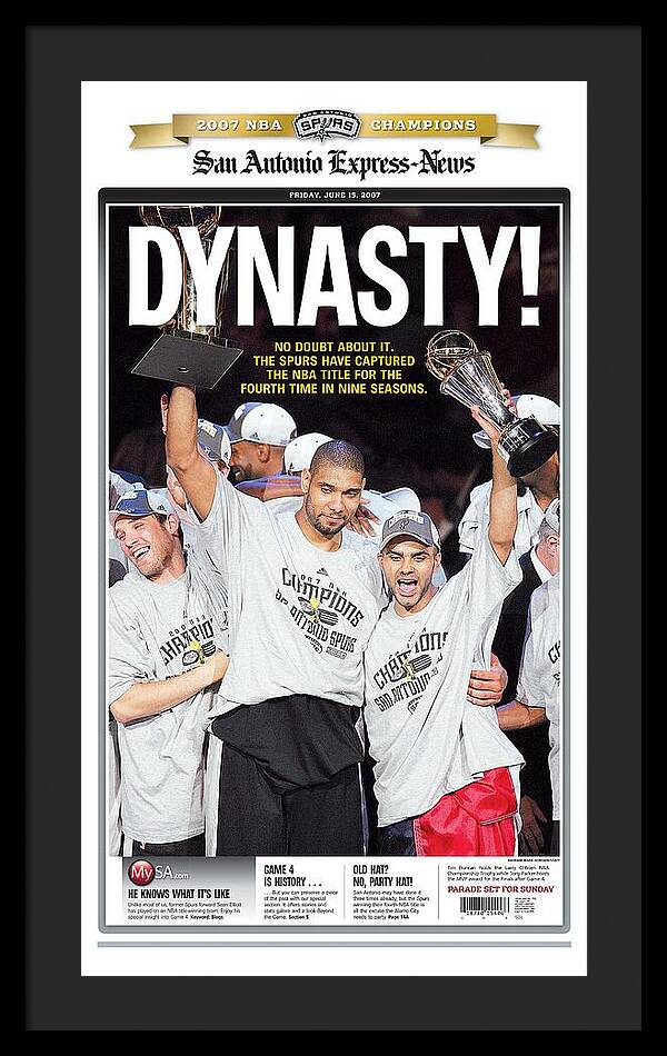 San Antonio Spurs Dynasty NBA Champions 2007 - Framed Print
